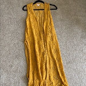 Lularoe Joy, lace, mustard